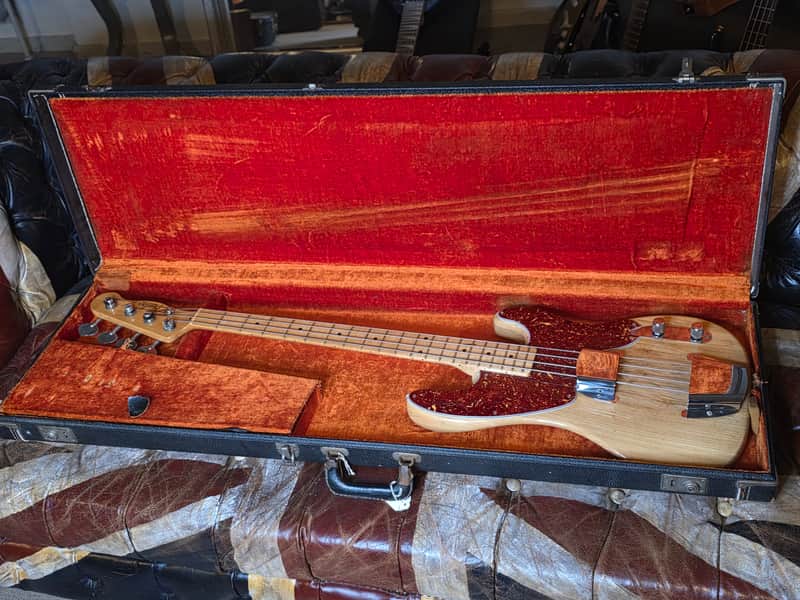 Fender Precision Bass 1957 Artist Owned Ex David Coverdale, Stealers Wheel - Telecaster Headstock, dash serial number, factory natural vintage 50s P-bass, sales receipt