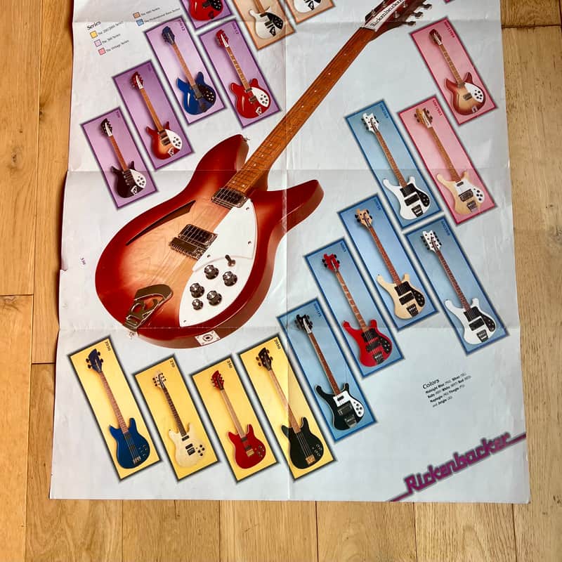 1986 Rickenbacker U.K. Only Print Catalogue Poster Multi