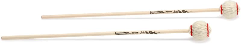 Innovative Percussion IP3106B Ludwig Albert Medium-hard Marimba Mallets - Off-white Yarn - Birch (3-pack) Bundle image 1
