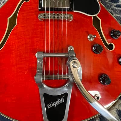 Eastman T486B-RD Thinline Archtop with Bigsby 2015, Red, near mint w/OHSC image 6