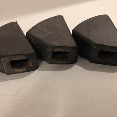 Set of (3) Floor Tom Leg Rubber Feet, Drum Parts, Black, 2” Tall, 1” Wide image 3