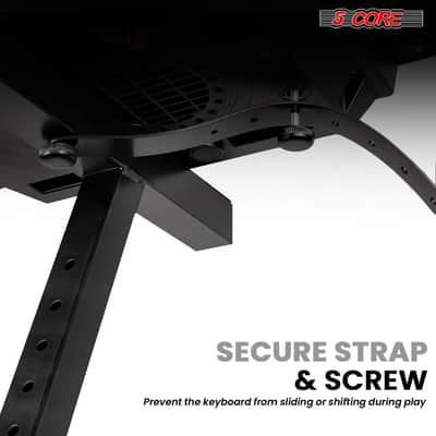 5 CORE Keyboard Stand 2 Tier Z Style Adjustable Electric Piano Riser Foldable & Sturdy Lift Holder With Secure Strap Mount For 54 88 Key Instruments W image 8