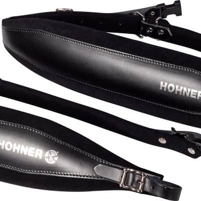 Hohner 42 In. x 3 In. Black Leather Accordion Straps (ACC10-BLK) image 3