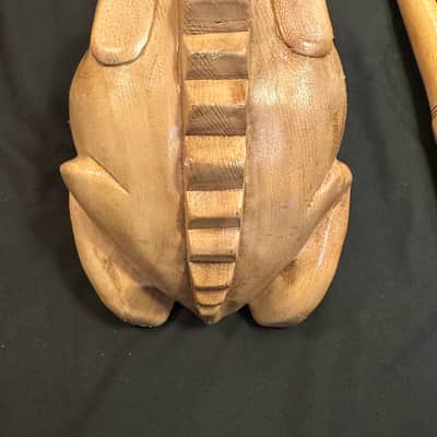 Handmade 11"x6.5" X-LARGE Frog Guiro Scraper Rasper, with Beater-MINT image 6