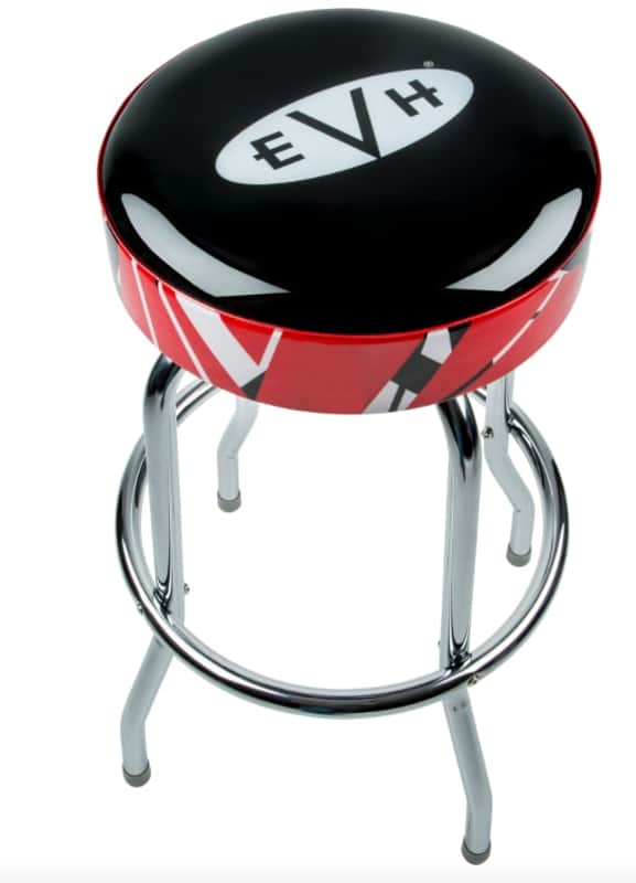 EVH 30 Inch Barstool EVH Logo Barstool with Red / White / Black Striped Trim image 1
