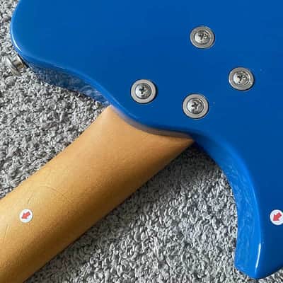 Blue Mini Electric Guitar, Solid Basswood Body, Maple Neck, Rosewood Fingerboard image 5