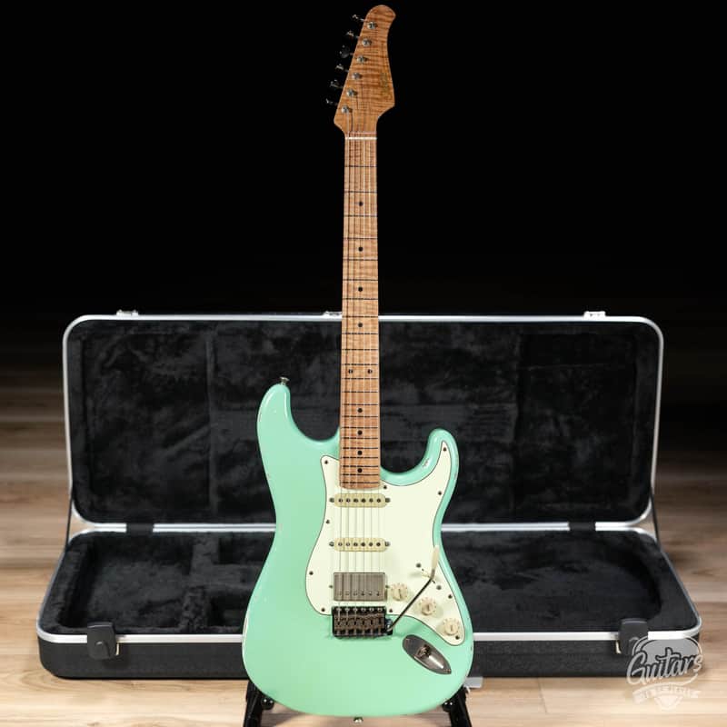 Xotic XSC-2 Swamp Ash HSS S-Style w/ Roasted Flame Maple Neck – Surf Green image 1
