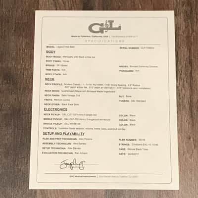G&L Custom Legacy HB HSS RMC Black Limba Electric Guitar w/ Case B Stock image 12