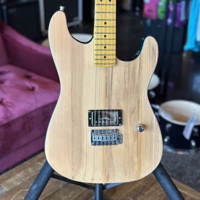 "S-Style" Partscaster with Seymour Duncan JB and Emerson Electronics - Natural Top w/ Green Back image 1
