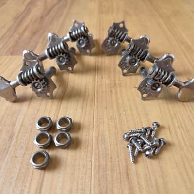 Set of Vintage 1960's Grover Open Back Guitar Tuners w/ Ferrules, Screws! image 1