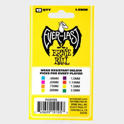 1.5mm Yellow Everlast Picks 12-Pack Non-Slip Textured Delrin, world standard shape / specifications image 3