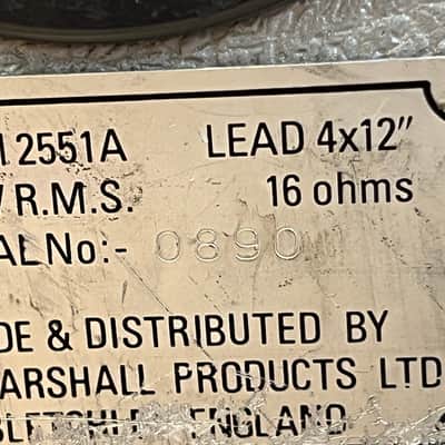 1987 Marshall 25/50 2551A Silver Jubilee 4x12 Top Angled Guitar Speaker Cabinet image 9