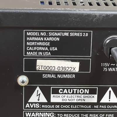 harman/kardon 2.0 signature series power amp & FM tuner image 8