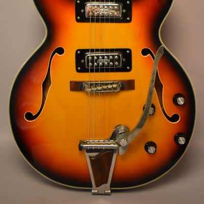 1970s Aria Diamond 5102T Hollowbody Electric Guitar Sunburst MIJ image 3