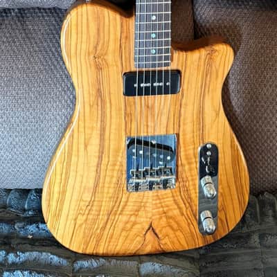 Custom Full access Telecaster style Flamed Olive Wood top, Custom wound pickups -Wenge neck image 2