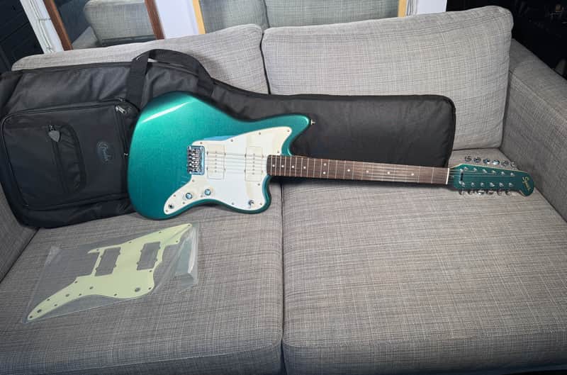 Squier Jazzmaster Electric XII 12 string Paranormal 2024 - Sherwood Green with Upgrades and Fender Gig Bag image 1