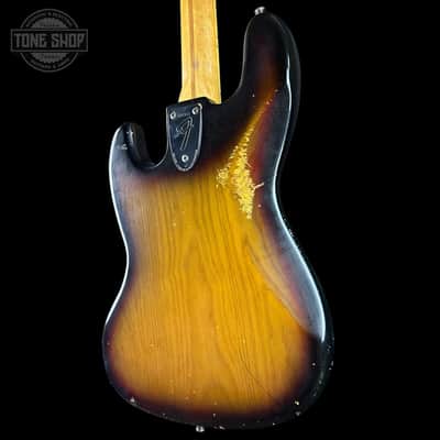 Vintage 1975 Fender Jazz Bass 3-Color Sunburst w/non original case TSU25058 image 14