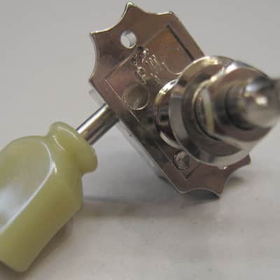 Gibson PMMH-010 Vintage Nickel Single Tuning Machine Bass Side W/ Pearloid Buttons image 1