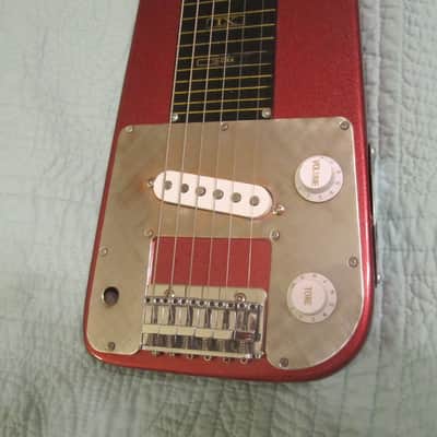 Artisan lap steel red metal flake with upgrades. image 3