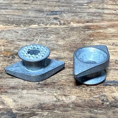 Gibson Metal Diamond Posi-lock  Pair of New Old stock 1980’s Genuine Guitar Strap Buttons Unfinished image 6