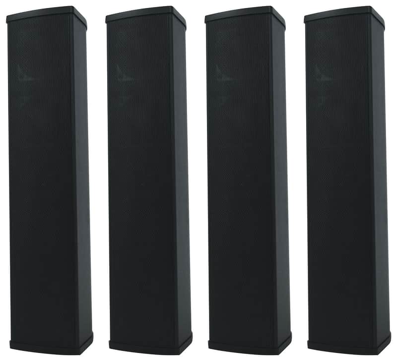 (4) Rockville WET ARRAY 5 BLACK Line Array Speakers For church/School/Auditorium image 1