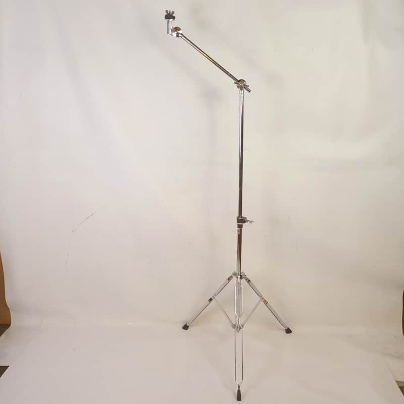 Pulse Percussion Boom Arm Cymbal Stand Double-Braced Tripod Chrome Vintage China image 1