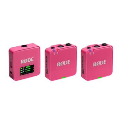 Rode WIGOGEN3PIN Wireless GO (Gen 3) Compact Wireless Microphone System (Pink Limited Edition) Bundle with Two Audio-Technica ATR3350xiS Omnidirectional Lavalier Microphones image 2