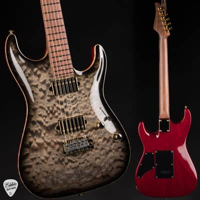 Suhr Standard Carve Top Pau Ferro Neck - Faded Trans Charcoal Burst image 1