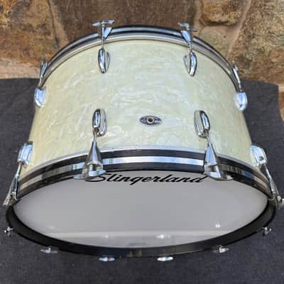 RARE Slingerland 70's 5ply 26 x 14 Bass Drum in WMP White Marine Pearl! image 4