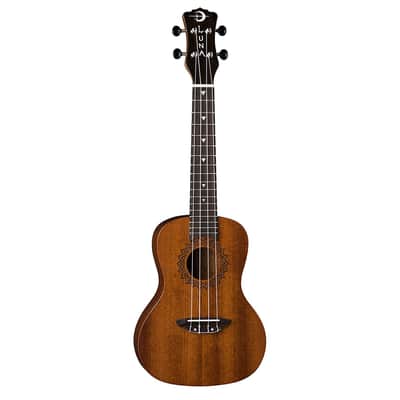 Luna UKE-VMC-PACK Vintage Mahogany Concert Ukulele Pack w/ Gig Bag, Tuner, Chord Chart