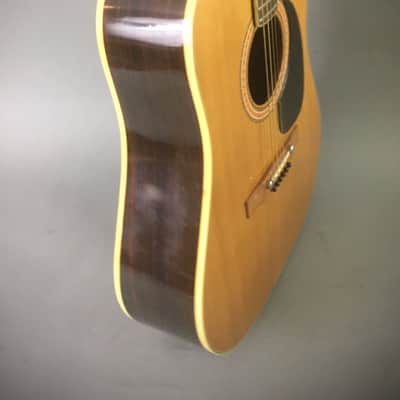 1970s Vintage Aria No. 796 MIJ Natural Acoustic Dreadnought Guitar Rare Matsumoku Pearl Block Inlays image 8