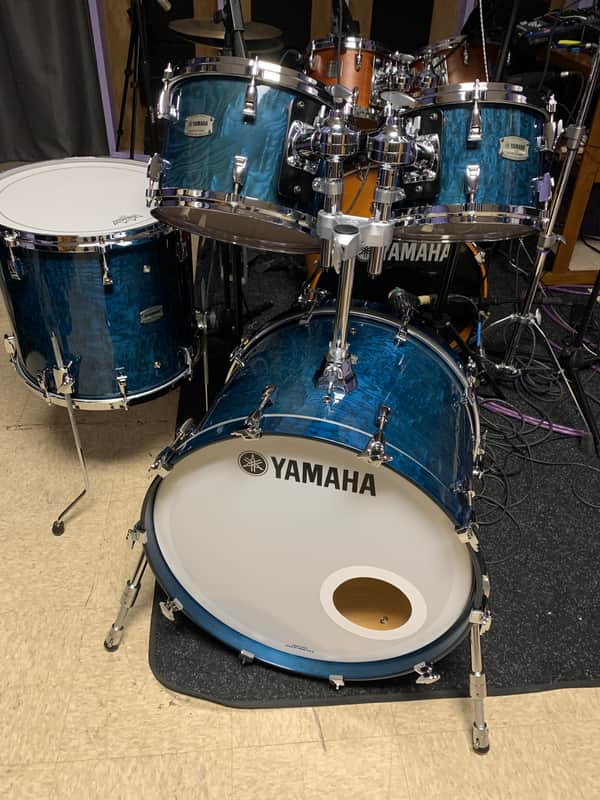 Yamaha  PHX Phoenix  - Sapphire blue Ash  made in Japan 4 pc drum set 22 10 12 16 image 1