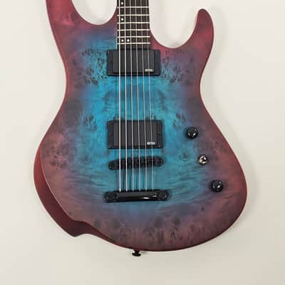 AGILE INTREPID PRO BASS 6 EB EMG 630 BLUE PURPLE BURL image 1