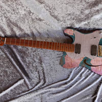 Build to order GB Liuteria Traditional Tele Semi Hollow fuchsia mapple and resin image 4