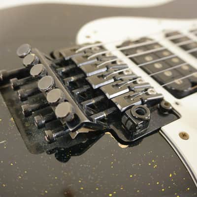 Moon Katze HSH Superstrat 1980s Black Gold Sparkle PGM MIJ image 9