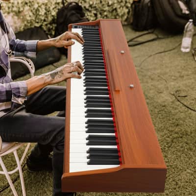 Ukscs GPP-107 88 Key Full Size Semi-Weighted Standard Keyboards Wooden Digital Piano with Stand,MIDI Bluetooth,Triple Pedals,Headphone and other accessories, Walnut image 3