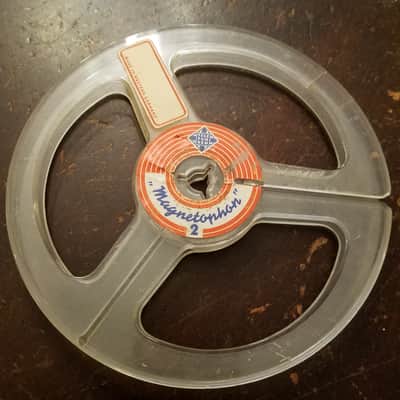 Telefunken 7" empty tape reel R2R Magnetophon take up supply 1950s - 1960s - clear plastic image 2