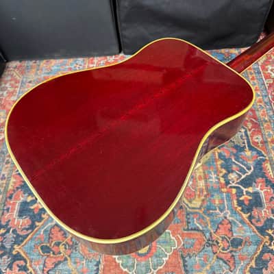 *Video* 1976 Gibson Hummingbird Jumbo Acoustic Wine Red Norlin Era w/OHSC & Hang Tags image 4