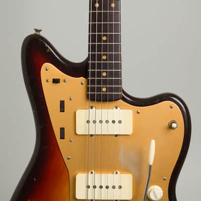 Fender  Jazzmaster Solid Body Electric Guitar (1959), ser. #34376, original tweed hard shell case. image 13