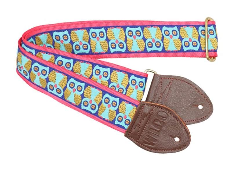 Souldier Wilco VEGAN Signature Blue and Gold Owls Guitar Strap *Free Shipping in the USA* image 1