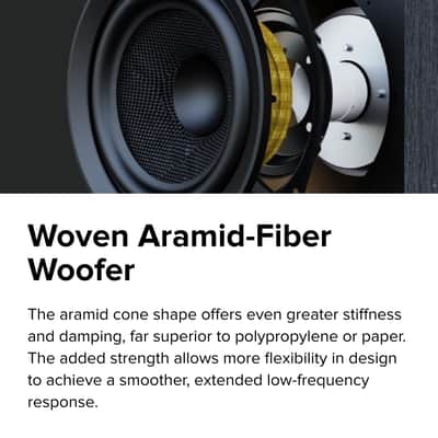 ELAC Debut 3.0 DB63-BK Bookshelf Speakers, Black Ash (Pair) - 1” Aluminum Dome Tweeter & 6.5” Aramid Fiber Woofer - 2-Way Bass Reflex - 42Hz to 38KHz Response image 4