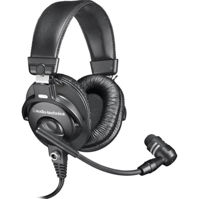 Audio-Technica BPHS1 Broadcast Stereo Headset with Dynamic Cardioid Boom Mic, Black image 1