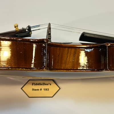 Vintage 4/4 adult violin- labeled - original dark finish image 11