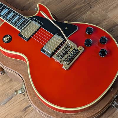 1985 Gibson Les Paul Custom Electric Guitar Ferrari Red Tim Shaw 100% Original 10.4Lbs image 3