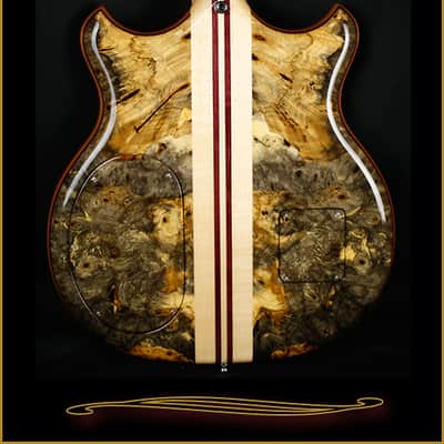 Alembic Stanley Clarke Deluxe in Buckeye Burl with Side LEDs Natural image 5