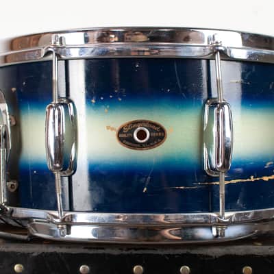 1960 Slingerland 7x14 Blue & Silver Duco Student Model Snare Drum image 1