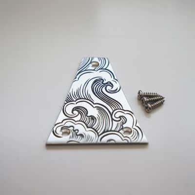 Engarved Silver Guitar Truss Rod Cover with Screws image 2