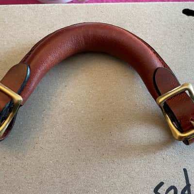 Leather buckle handle for Gibson tan case w/ figure 8 handle Les Paul L5 es 275 SG Flying V image 2