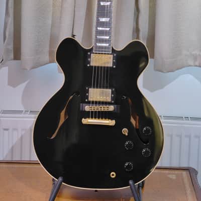Ultra Rare Fully Custom Hand Built MIJ Japan Semi Hollow Guitar - Aozax Black Nitro Laquer Gibson ES-347 Copy image 1