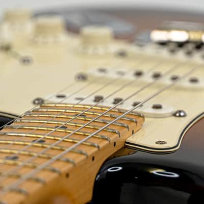 2009 Fender Stratocaster Standard 2-Tone Sunburst w/ Maple Fretboard, 6-Screw Bridge, Fender Gigbag image 7